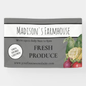 Gray Farmhouse Produce Boerderij Business Banner (Horizontaal)