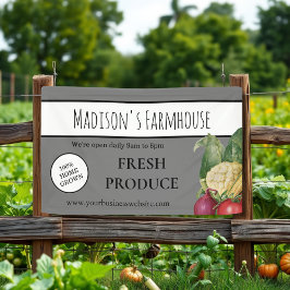 Gray Farmhouse Produce Boerderij Business Banner