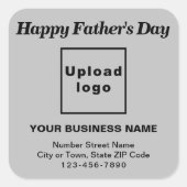 Gray Father's Day Business Square Sticker (Voorkant)