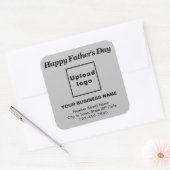 Gray Father's Day Business Square Sticker (Envelop)