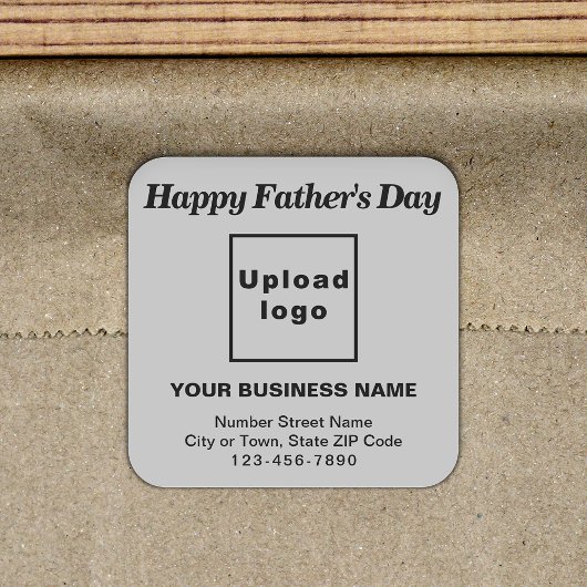 Gray Father's Day Business Square Sticker
