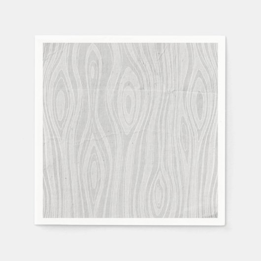 Gray Faux Bois Rustic Hand Drawn Woodgrain Servet (Voorkant)