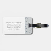 Gray Faux Silver Glitter City Stippen Monogram Bagagelabel (Achterkant horizontaal)