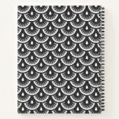 Gray Fishscale Pattern Personalizeerd Notitieboek (Achterkant)