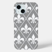 Gray Fleur de Lis Case-Mate iPhone Case (Achterkant)