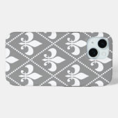 Gray Fleur de Lis Case-Mate iPhone Case (Achterkant (horizontaal))