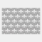 Gray Fleur de Lis Inpakpapier Vel (Voorkant 3)
