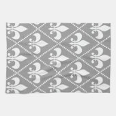 Gray Fleur de Lis Theedoek (Horizontaal)