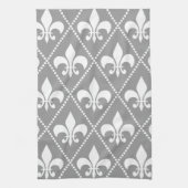 Gray Fleur de Lis Theedoek (Verticaal)