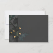 Gray Floral Abstract Moody Bohemian Handfasting RSVP Kaartje (Achterkant)