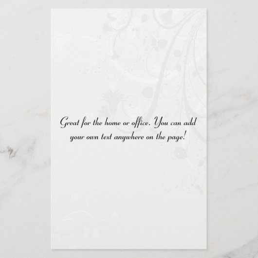 Gray Floral achtergrond Briefpapier (Voorkant)
