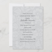  Gray Floral Afstuderen Foto Collage Kaart (Achterkant)