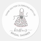 Gray Floral Apron Vrijgezellenfeest Envelope Seal Ronde Sticker (Voorkant)