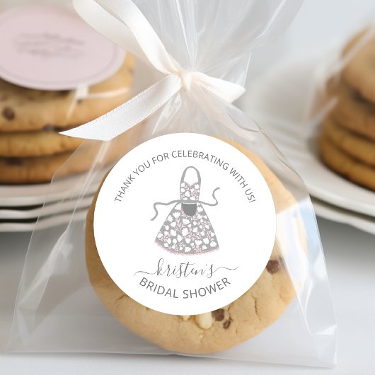 Gray Floral Apron Vrijgezellenfeest Envelope Seal Ronde Sticker