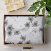 Gray Floral Birthday Tissue Tissuepapier (Geschenk)