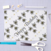 Gray Floral Birthday Tissue Tissuepapier (Craft)