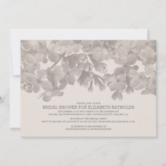 Gray Floral Bridal Shower Invitations Kaart