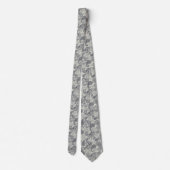 Gray Floral Cashmere Pattern Stropdas (Achterkant)