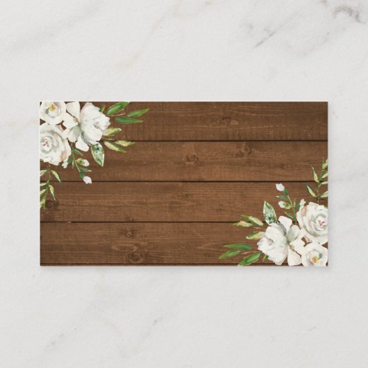 Gray Floral Chic Baby shower Diaper Raffle Tickets Informatiekaartje (Achterkant)