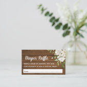 Gray Floral Chic Baby shower Diaper Raffle Tickets Informatiekaartje (Staand voorkant)