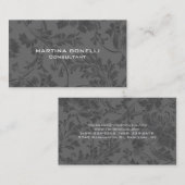 Gray Floral Damask Patroon Uniek Visitekaartje (Voorkant / Achterkant)