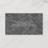 Gray Floral Damask Patroon Uniek Visitekaartje (Achterkant)