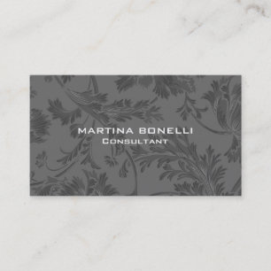 Gray Floral Damask Patroon Uniek Visitekaartje
