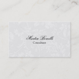 Gray Floral Damask Script Visitekaartje