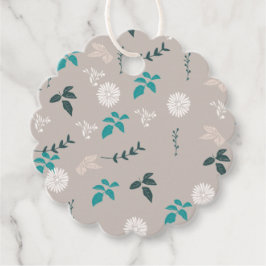 Gray Floral Favor Tags Bedankjes Labels