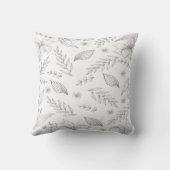 Gray Floral Garden Baby Stats Nursery Pillow Kussen (Achterkant)