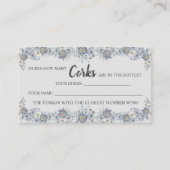 Gray Floral Hoeveel corks Vrijgezellenfeest game c Plaatskaartje (Voorkant)