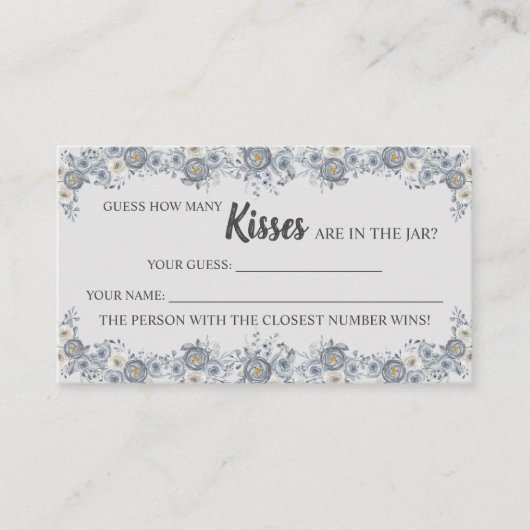 Gray Floral hoeveel Kisses Vrijgezellenfeest heeft Plaatskaartje (Voorkant)