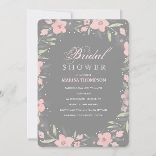 Gray Floral Kaart (Voorkant)