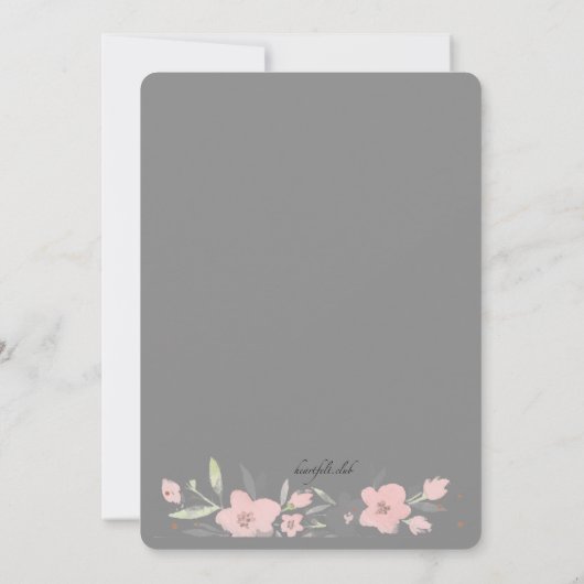 Gray Floral Kaart (Achterkant)