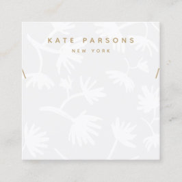 Gray Floral Ketting juwelen Vierkante Visitekaartje