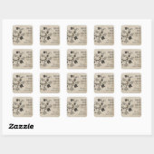 Gray Floral Lovevogels Bewaar datum Sticker (Vel)