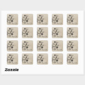 Gray Floral Lovevogels Dank je Stickers (Vel)