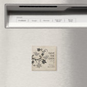 Gray Floral Lovevogels sparen de Datum Magnet (Insitu (Vaatwasser))