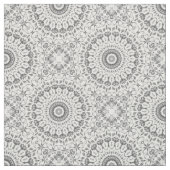 Gray Floral Mandala Pattern Fabric Stof (Swatch)