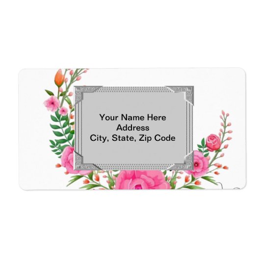 Gray Floral Monogram Labels (Voorkant)