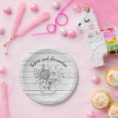 Gray Floral | Ontvangst van Vrijgezellenfeest brui Papieren Bordje (Feest)