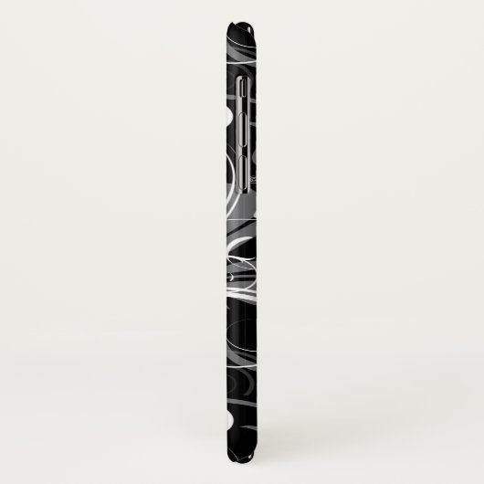 Gray Floral Pattern op Black Case-Mate iPhone Case (Achterkant/links)