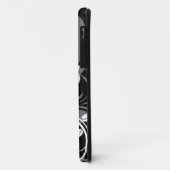 Gray Floral Pattern op Black Case-Mate iPhone Case (Achterkant/links)