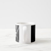 Gray Floral Pattern op Black Espresso Kop (Achterkant)