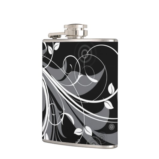 Gray Floral Pattern op Black Heupfles (Links)