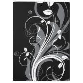 Gray Floral Pattern op Black Klembord (Achterkant)