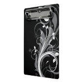 Gray Floral Pattern op Black Mini Klembord (Angled2)