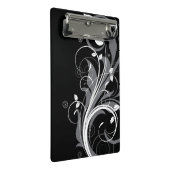 Gray Floral Pattern op Black Mini Klembord (Schuin)