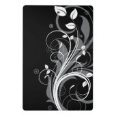 Gray Floral Pattern op Black Mini Klembord (Achterkant)