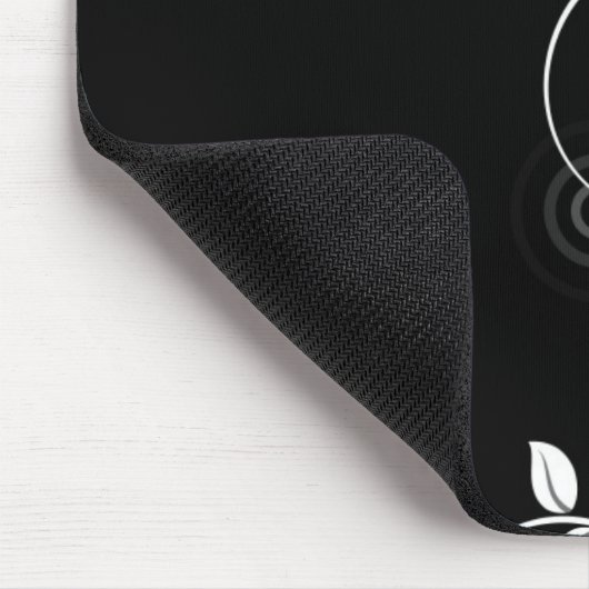 Gray Floral Pattern op Black Muismat (Hoek)